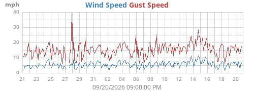 Harper wind speed and gust history